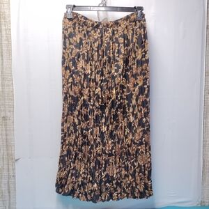 Vintage California Krush Pleated Maxi Skirt Elastic Waist Boho Size L (12-14)